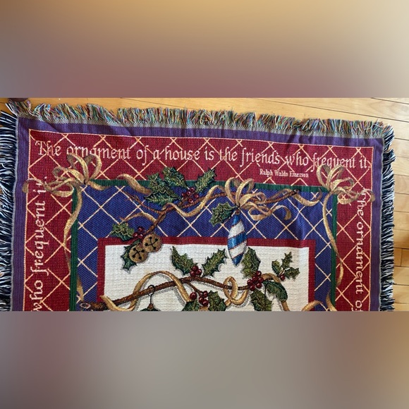 Goodwin Weavers Crown Crafts Vintage Woven Holiday Throw Blanket 🎄 Susan Welsh - Picture 2 of 6